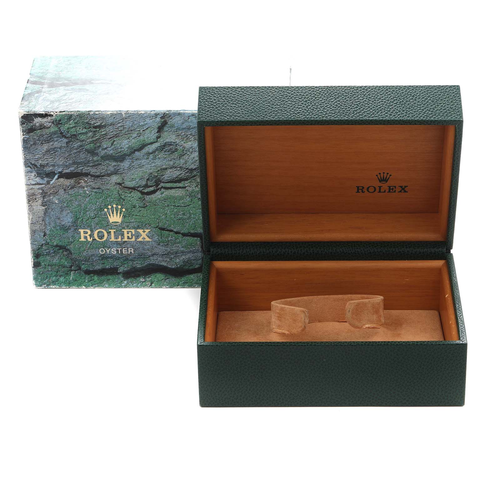 The image shows the open presentation box for a Rolex Submariner model 16610.