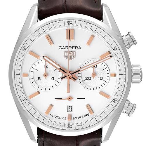 Photo of Tag Heuer Carrera Calibre White Dial Steel Mens Watch CBN2013 Box Card
