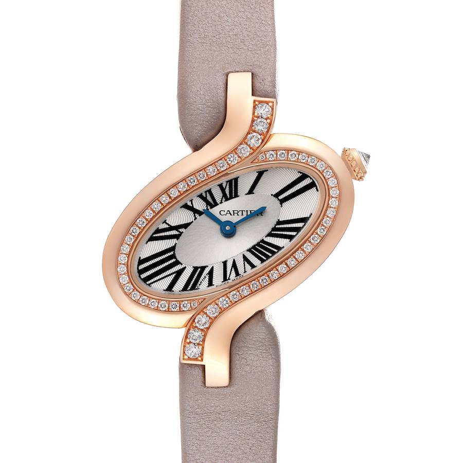 Cartier Delices de Cartier Small 18k Rose Gold Diamond Ladies Watch WG800013 SwissWatchExpo