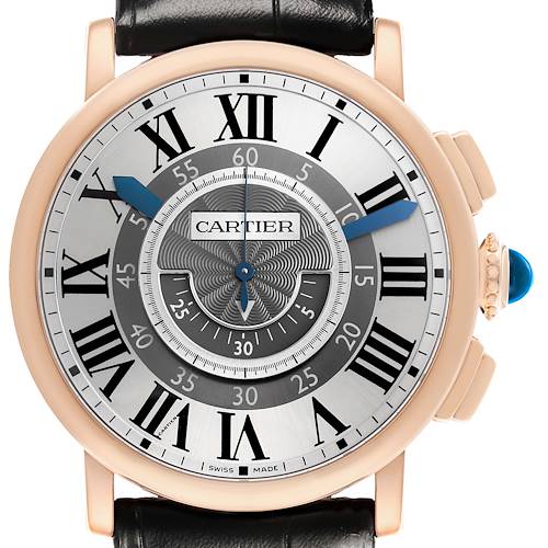 Photo of Cartier Rotonde Rose Gold Slate Dial Mens Watch W1555951 Box Papers