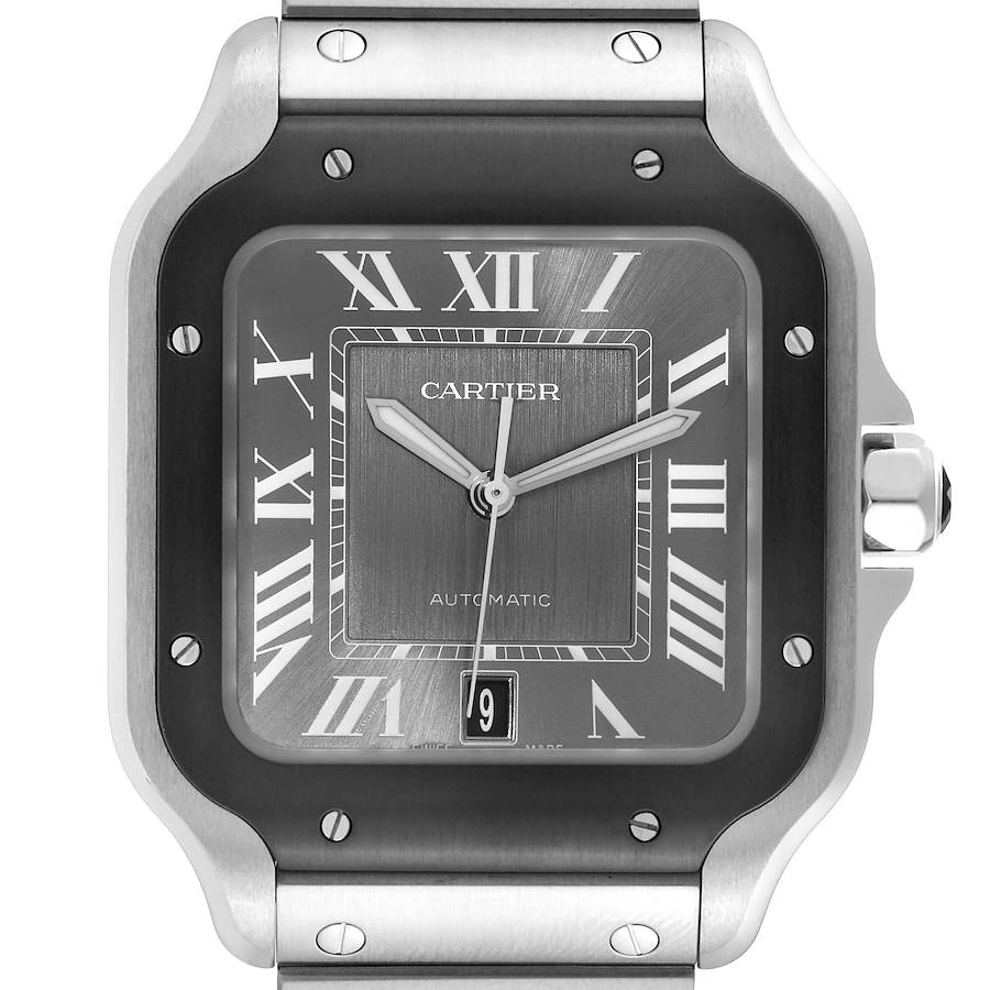 Cartier Santos Steel ADLC Grey Dial Mens Watch WSSA0037 SwissWatchExpo