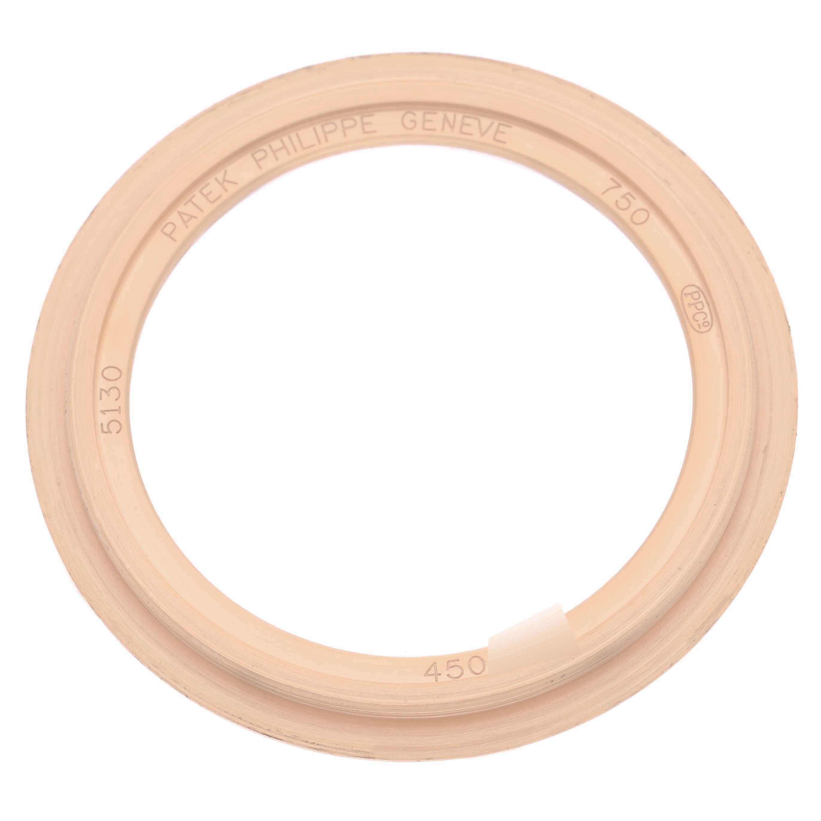 This image shows the bezel component of a Patek Philippe Complications 5130R-001 Men
s Rose Gold Silver Dial 5130R-001 Men
s Rose Gold Silver Dial model, viewed from above.