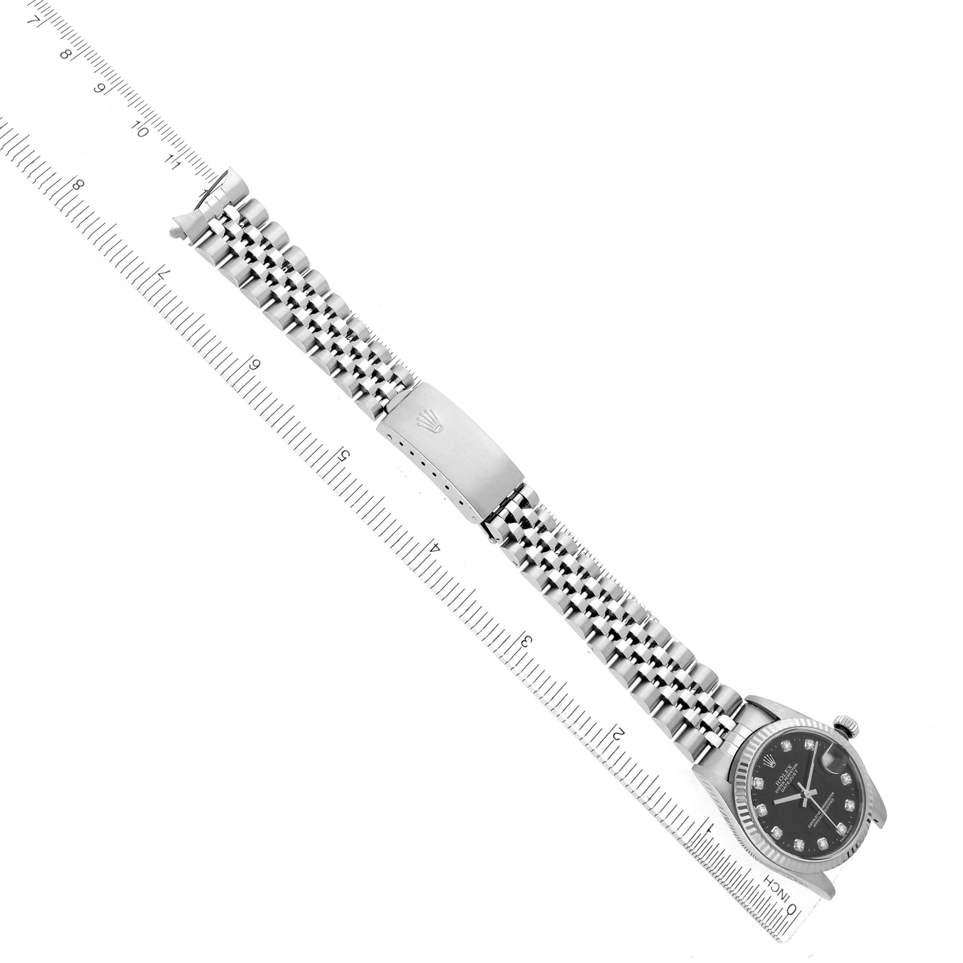 The image shows a Rolex Mid-Size Men
s watch, model 78274, displayed horizontally with its Jubilee bracelet and clasp, alongside a ruler for measurement.