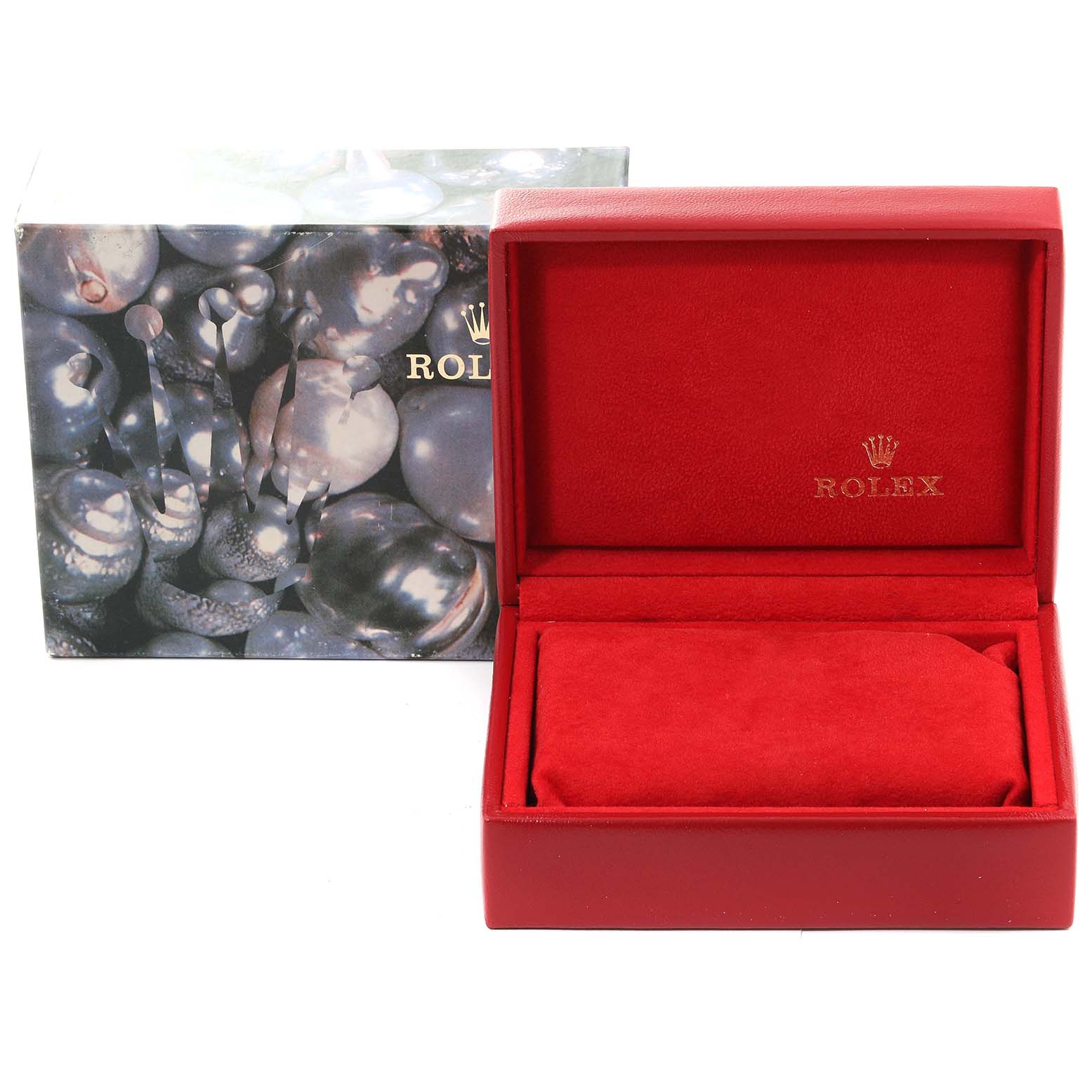 The image shows a Rolex Datejust 179174 Women's Stainless Steel Silver Dial 179174 Women's Stainless Steel Silver Dial watch box and outer packaging from a straight-on angle.