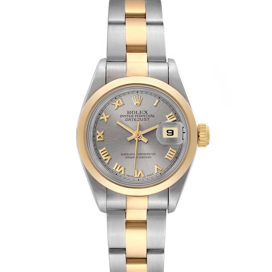 Rolex Datejust Steel Yellow Gold Slate Dial Ladies Watch 69163 SwissWatchExpo