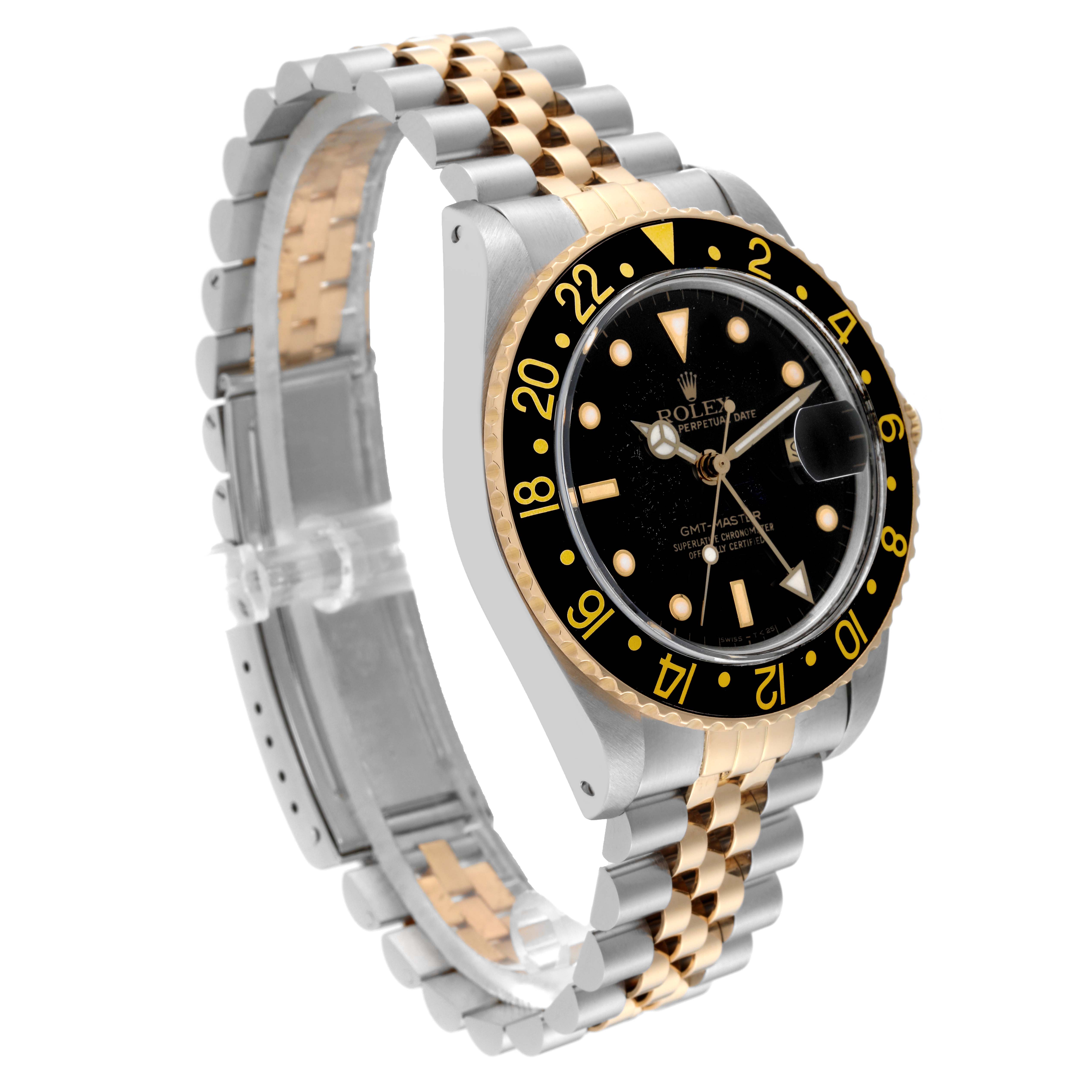 The Vintage Collection model by Rolex is shown from an angle displaying the face, bezel, and two-tone bracelet.
