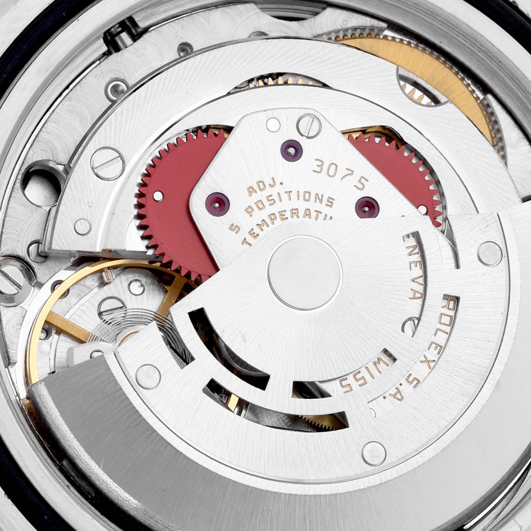 The image shows a close-up of the internal mechanical movement of the Vintage Collection model by Rolex.