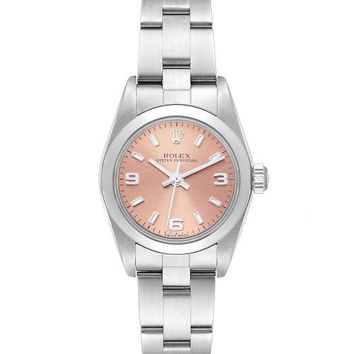 Photo of Rolex Oyster Perpetual Arabic Salmon Dial Steel Ladies Watch 76080