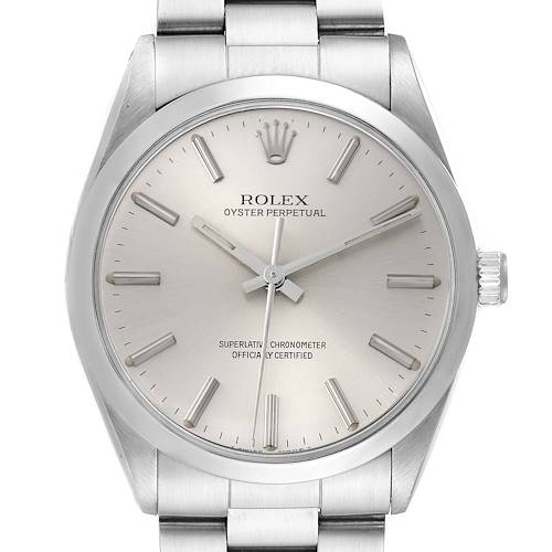 Photo of Rolex Oyster Perpetual Silver Dial Vintage Steel Mens Watch 1002