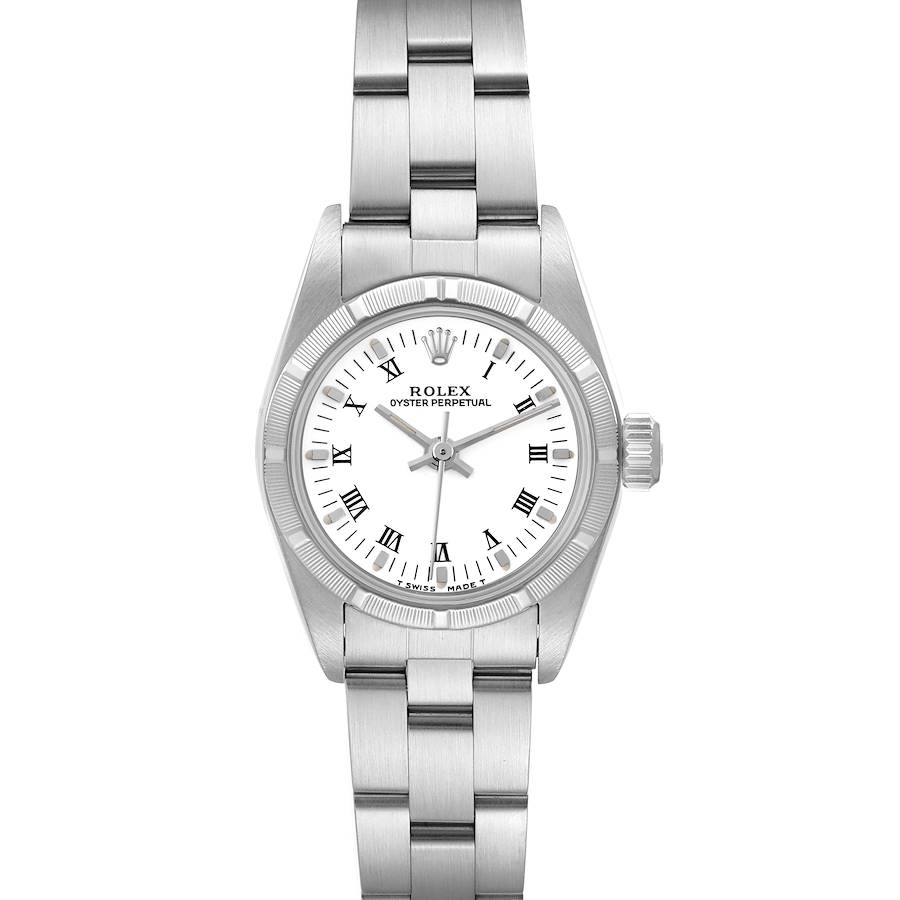 Rolex Oyster Perpetual White Dial Oyster Bracelet Ladies Watch 67230 Box Papers SwissWatchExpo