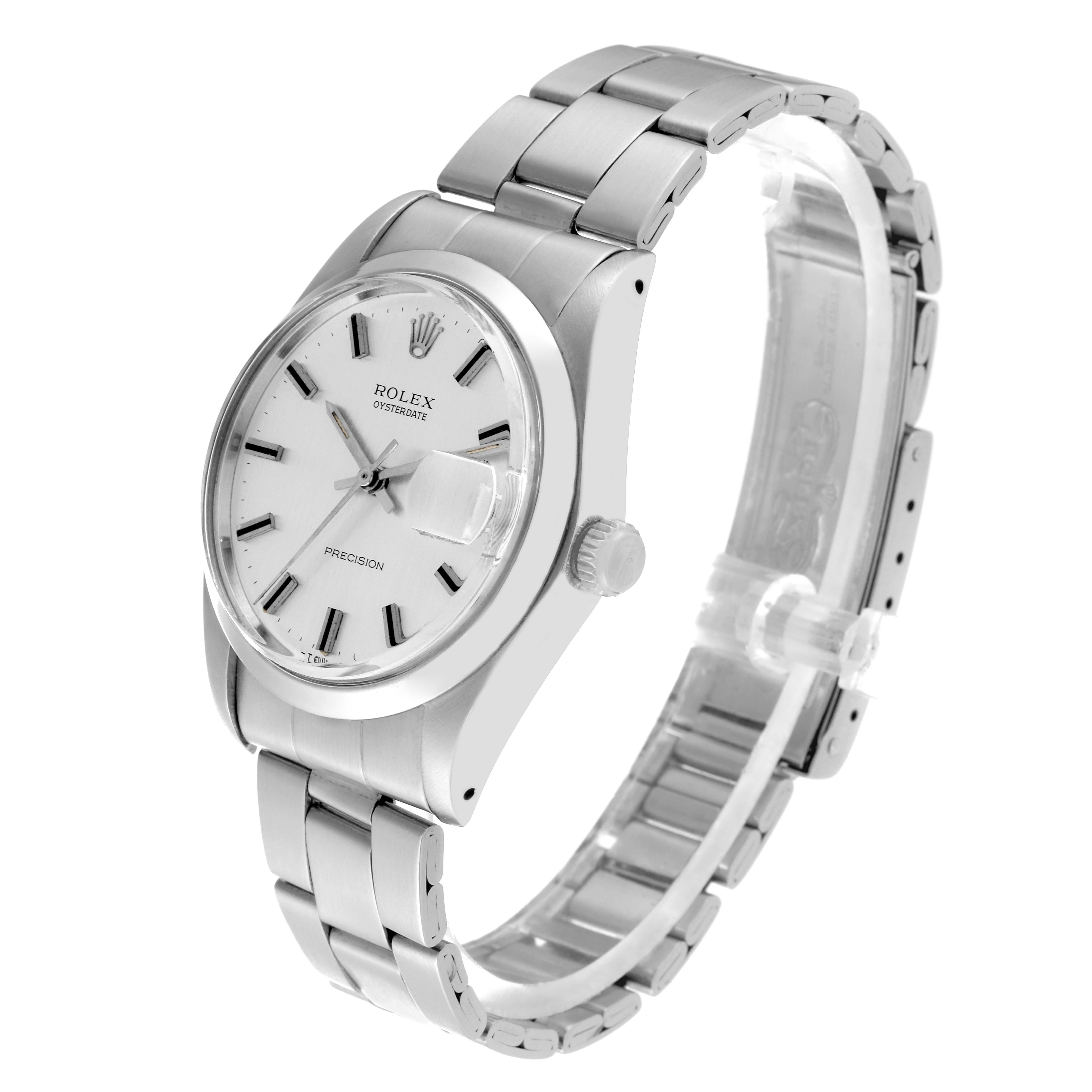 The Rolex Vintage Collection 6694 Men's Stainless Steel Silver Dial 6694 Men's Stainless Steel Silver Dial watch is shown at a three-quarter angle highlighting the face, bezel, crown, and part of the bracelet.