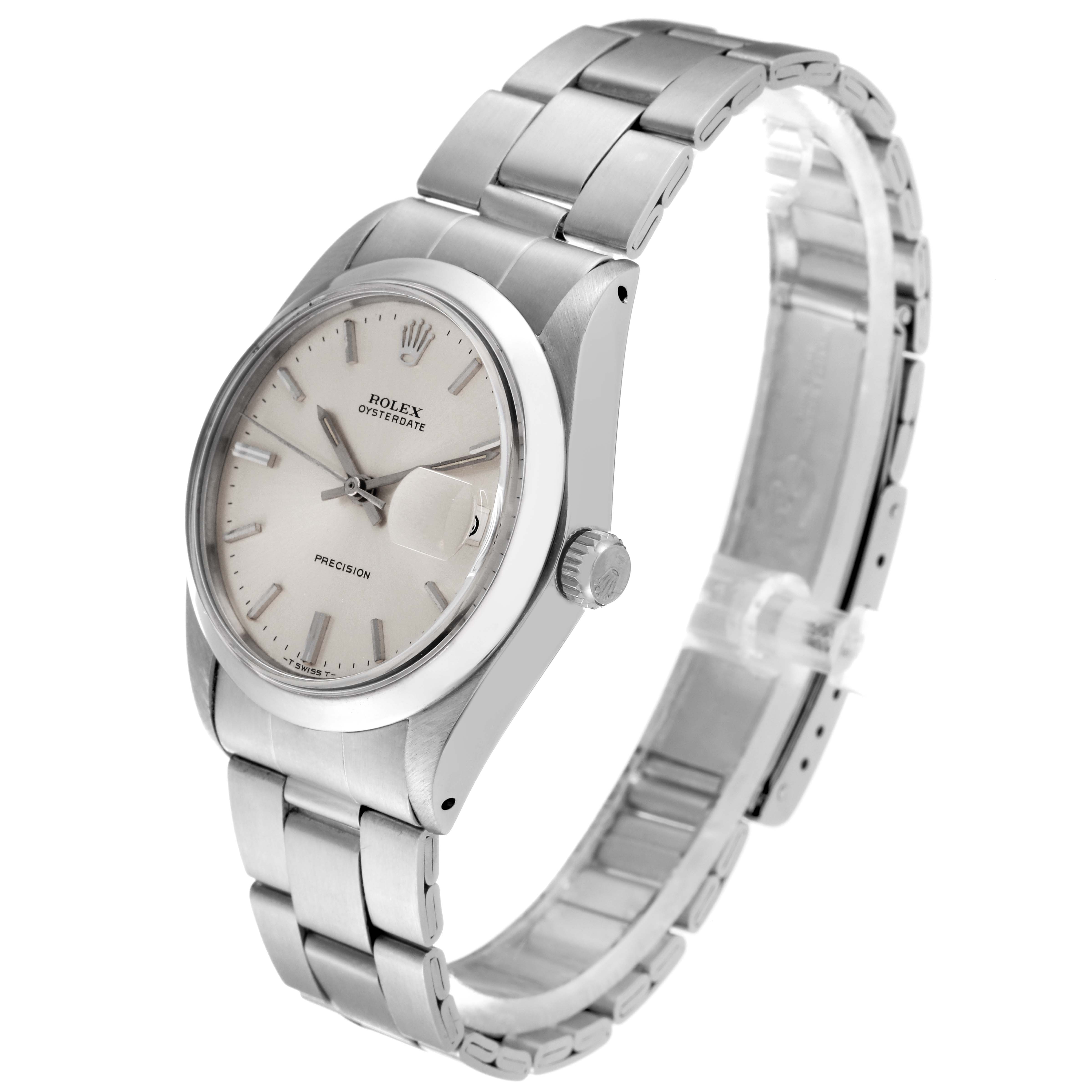 The Rolex Vintage Collection 6694 Men's Stainless Steel Silver Dial 6694 Men's Stainless Steel Silver Dial model is shown at an angle highlighting the face, bezel, crown, and part of the bracelet.