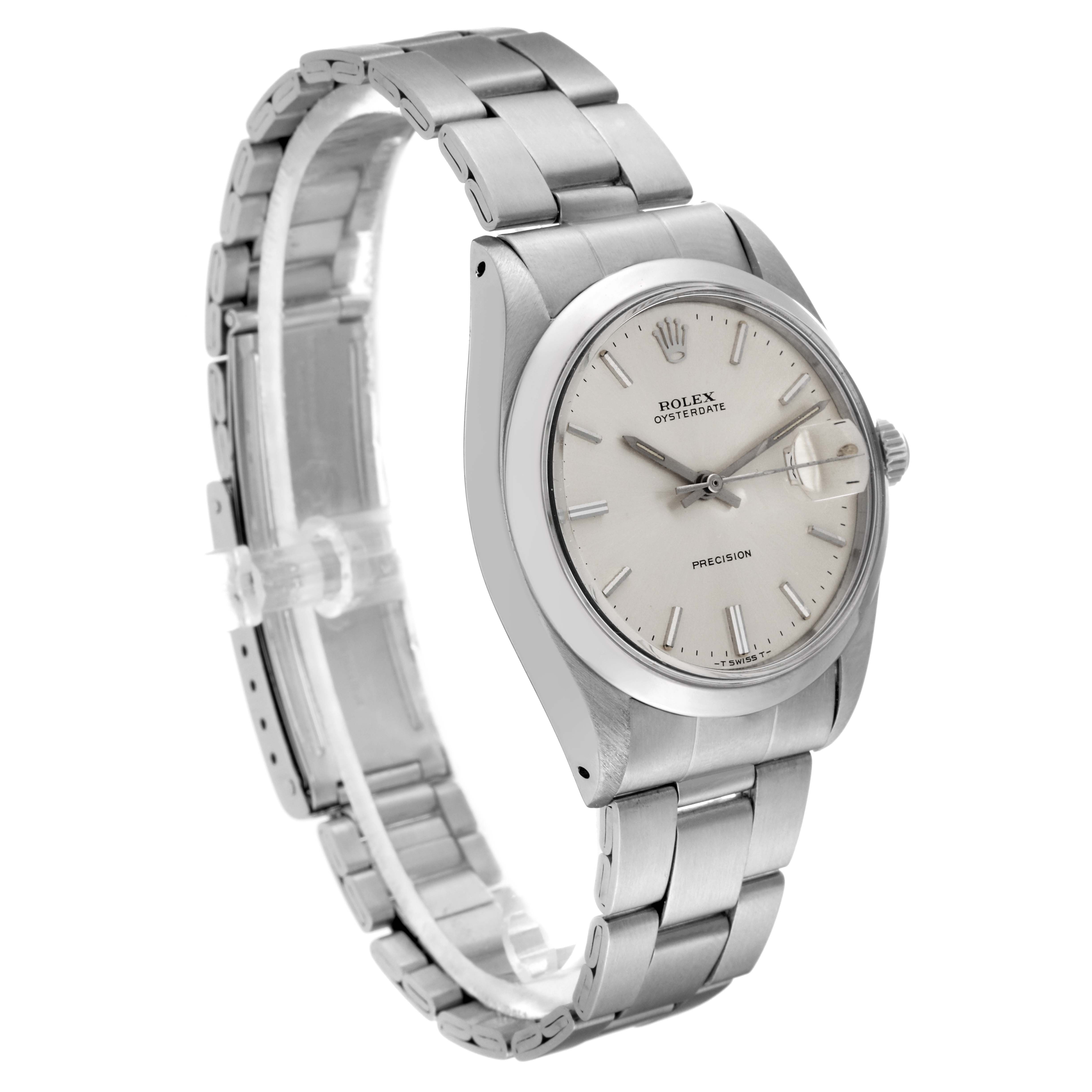 The Rolex Vintage Collection 6694 Men's Stainless Steel Silver Dial 6694 Men's Stainless Steel Silver Dial model is shown from a three-quarter angle, highlighting the face, bezel, case, and bracelet.