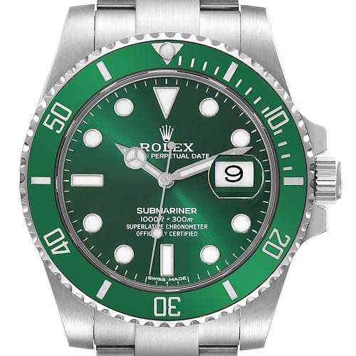 Photo of Rolex Submariner Hulk Green Dial Steel Mens Watch 116610LV Box Card