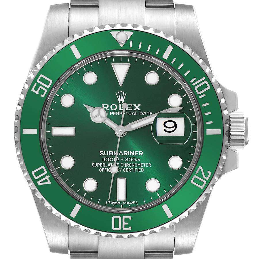 Rolex Submariner Hulk Green Dial Steel Mens Watch 116610LV Box Card SwissWatchExpo