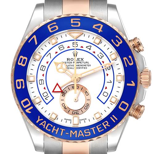 Photo of Rolex Yachtmaster II Steel Rose Gold Mens Watch 116681 Box Card