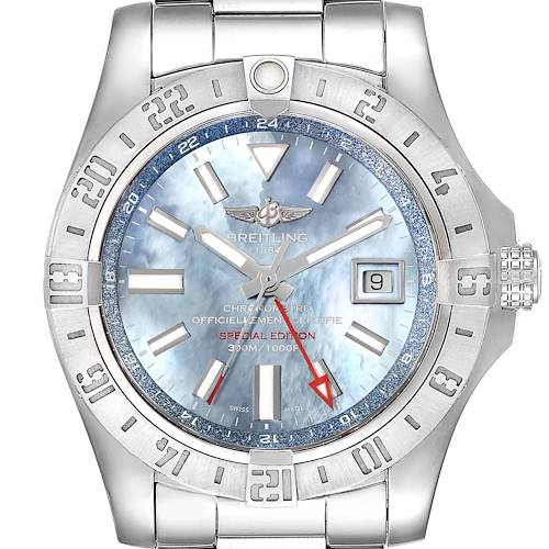 Photo of Breitling Avenger II GMT Blue Mother of Pearl Dial Mens Watch A32390