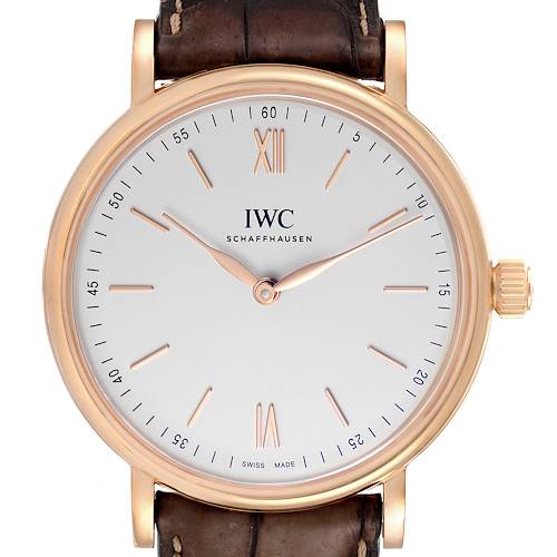 Photo of NOT FOR SALE IWC Portofino 18k Rose Gold Silver Dial Brown Strap Mens Watch IW511101 PARTIAL PAYMENT