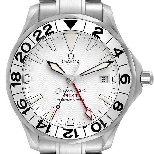 Photo of Omega Seamaster Diver 300M GMT Great White Dial Mens Watch 2538.20.00 Box Card