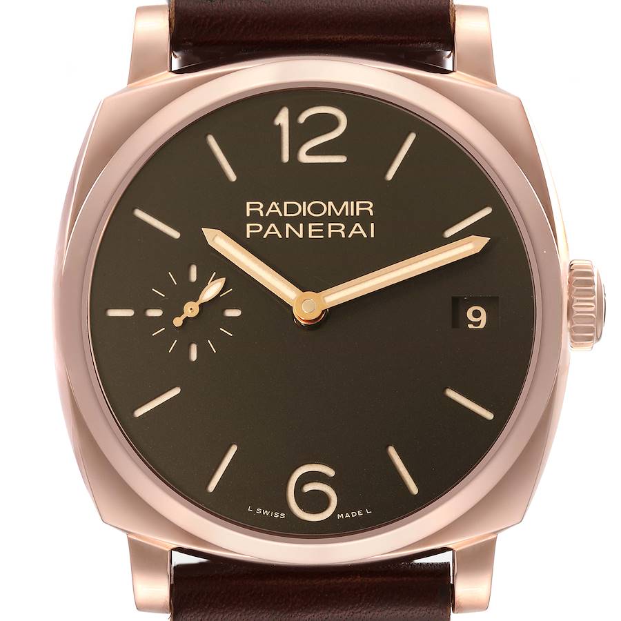 Panerai Radiomir 1940 3 Day 18k Rose Gold Mens Watch PAM00515 Box Papers SwissWatchExpo