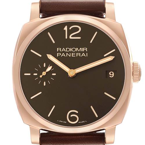 Photo of Panerai Radiomir 1940 3 Day 18k Rose Gold Mens Watch PAM00515 Box Papers