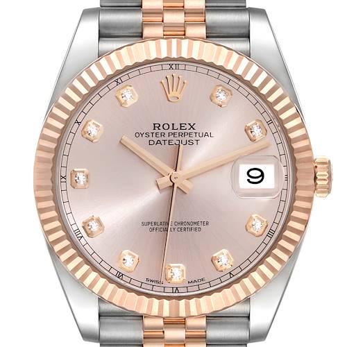 Photo of Rolex Datejust 41 Steel Rose Gold Diamond Dial Mens Watch 126331