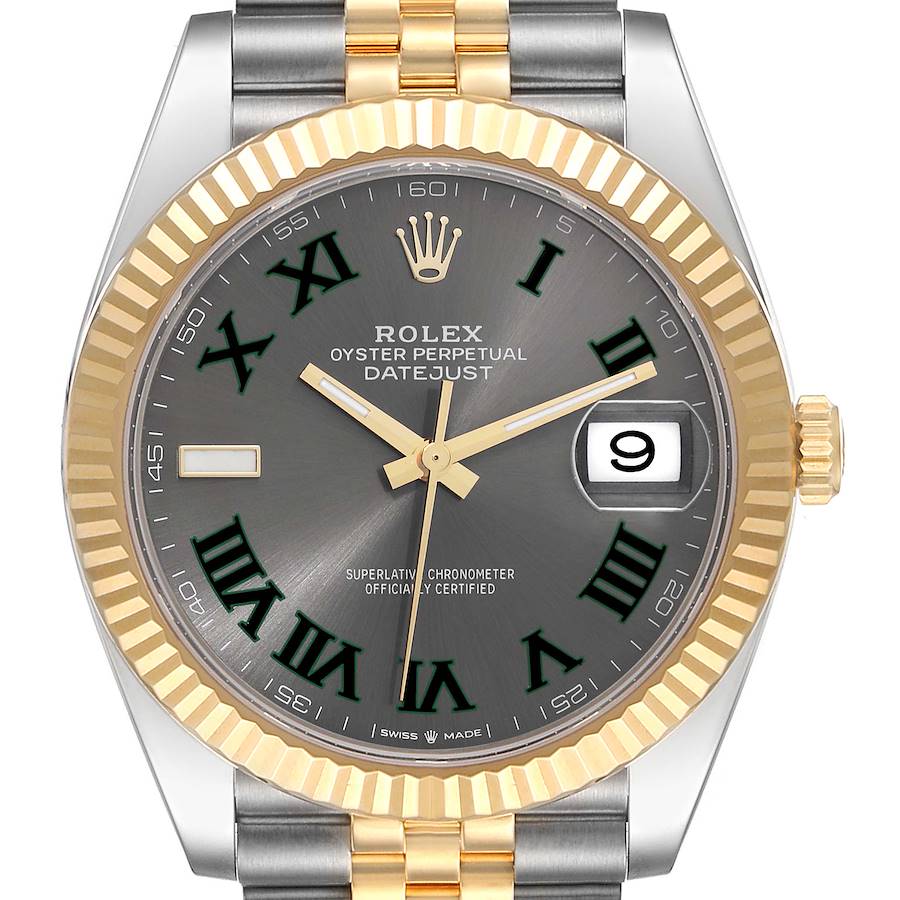 Rolex Datejust 41 Steel Yellow Gold Wimbledon Dial Mens Watch 126333 SwissWatchExpo