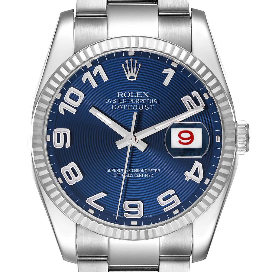 Rolex Datejust Steel White Gold Blue Concentric Dial Watch 116234 SwissWatchExpo