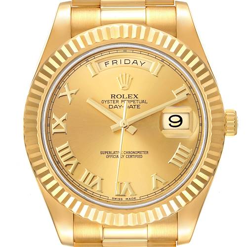 Photo of Rolex Day-Date II 41 President Yellow Gold Roman Dial Mens Watch 218238