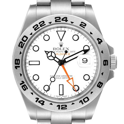 Photo of Rolex Explorer II 42 White Polar Dial Orange Hand Steel Mens Watch 216570