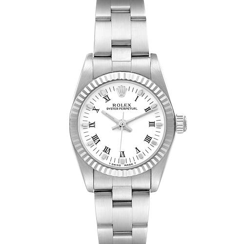 Photo of Rolex Oyster Perpetual Steel White Gold White Dial Ladies Watch 76094