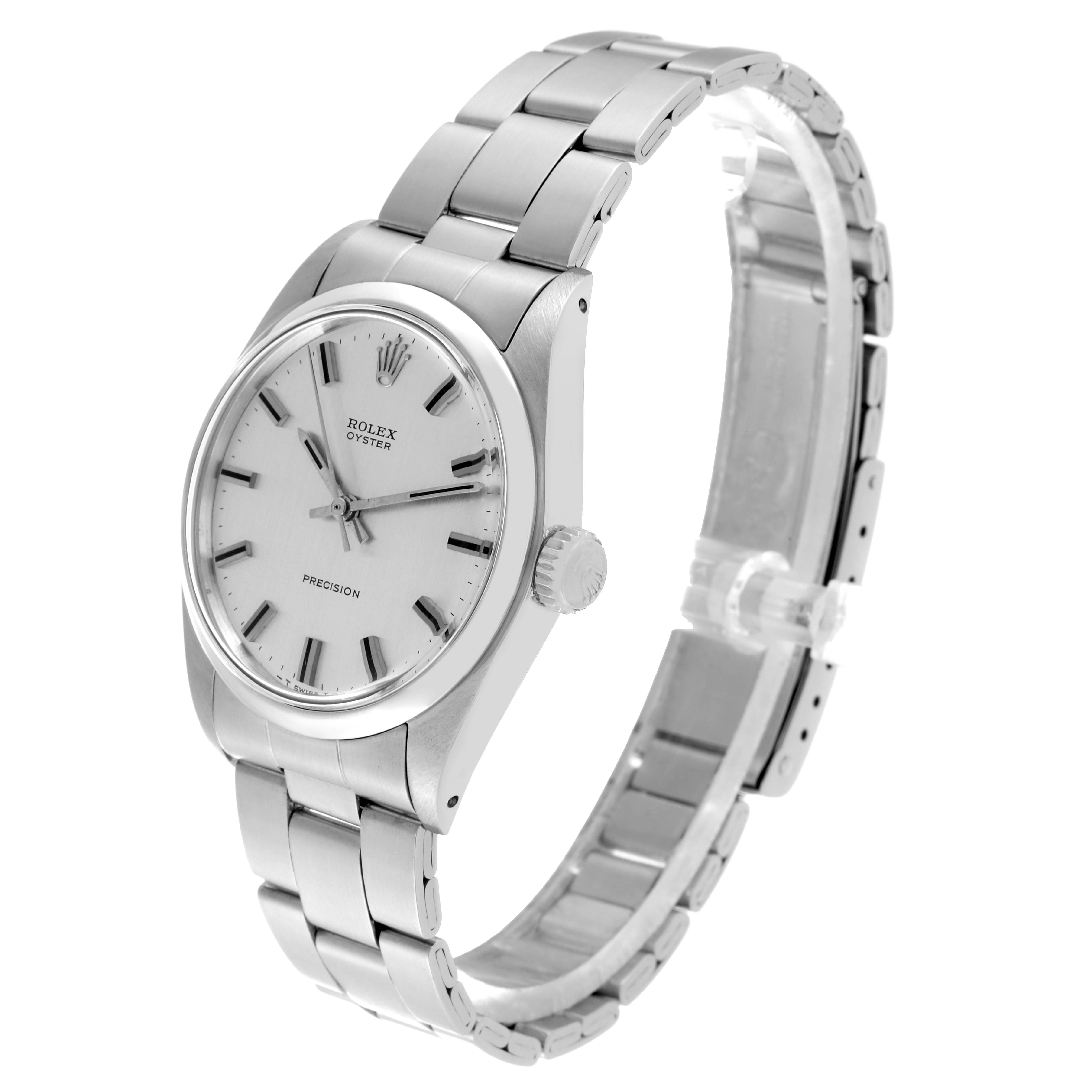 The Rolex Vintage Collection 6426 Men's Stainless Steel Silver Dial 6426 Men's Stainless Steel Silver Dial model is shown from a slightly tilted side angle, displaying the face, crown, and bracelet.