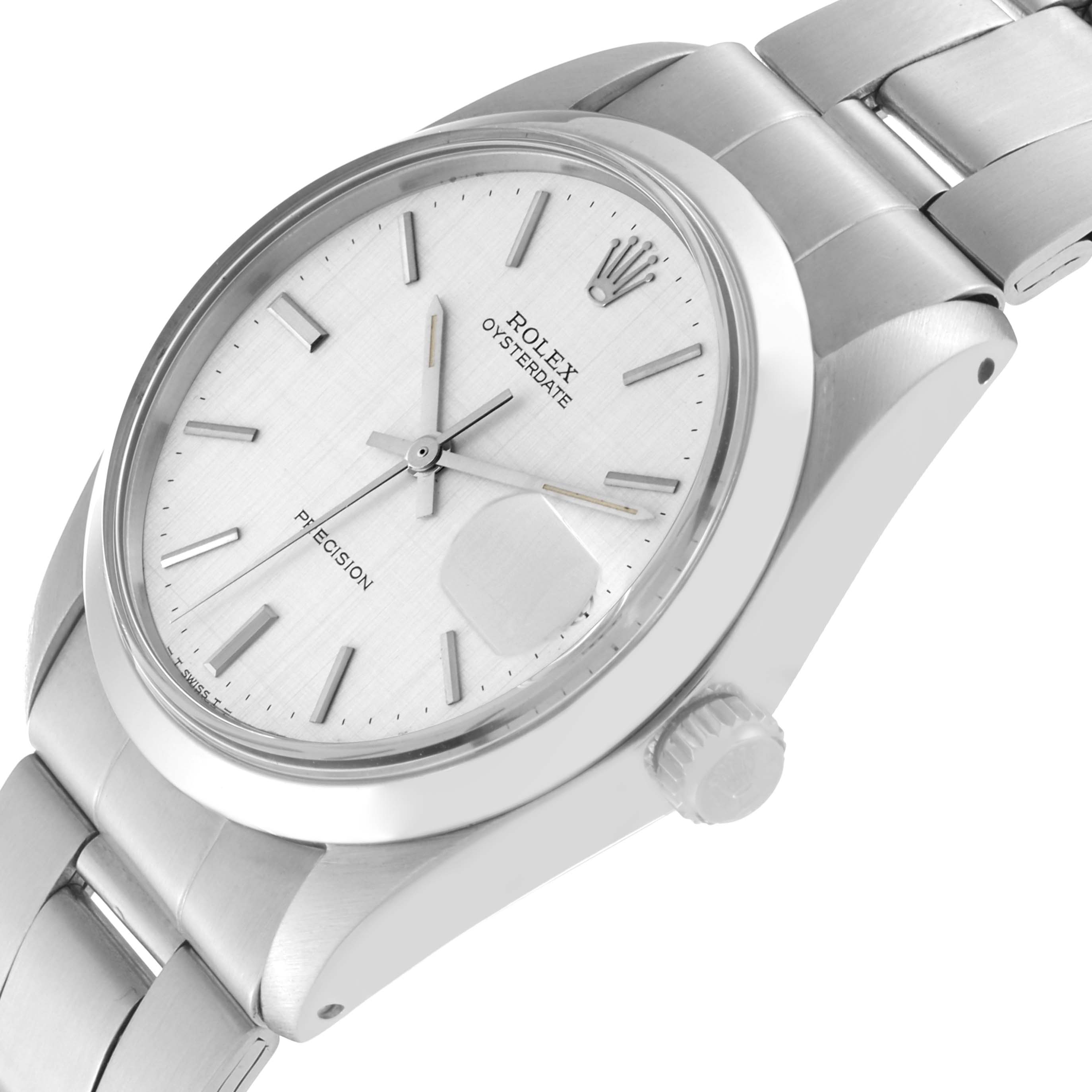 The image shows a Rolex Vintage Collection 6694 Men's Stainless Steel Silver Dial 6694 Men's Stainless Steel Silver Dial watch at an angled view, highlighting the face, bracelet, and crown.