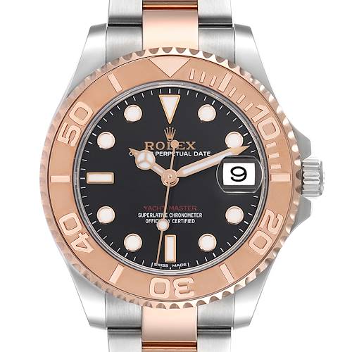 Photo of Rolex Yachtmaster 37 Midsize Steel Rose Gold Mens Watch 268621 Box Card