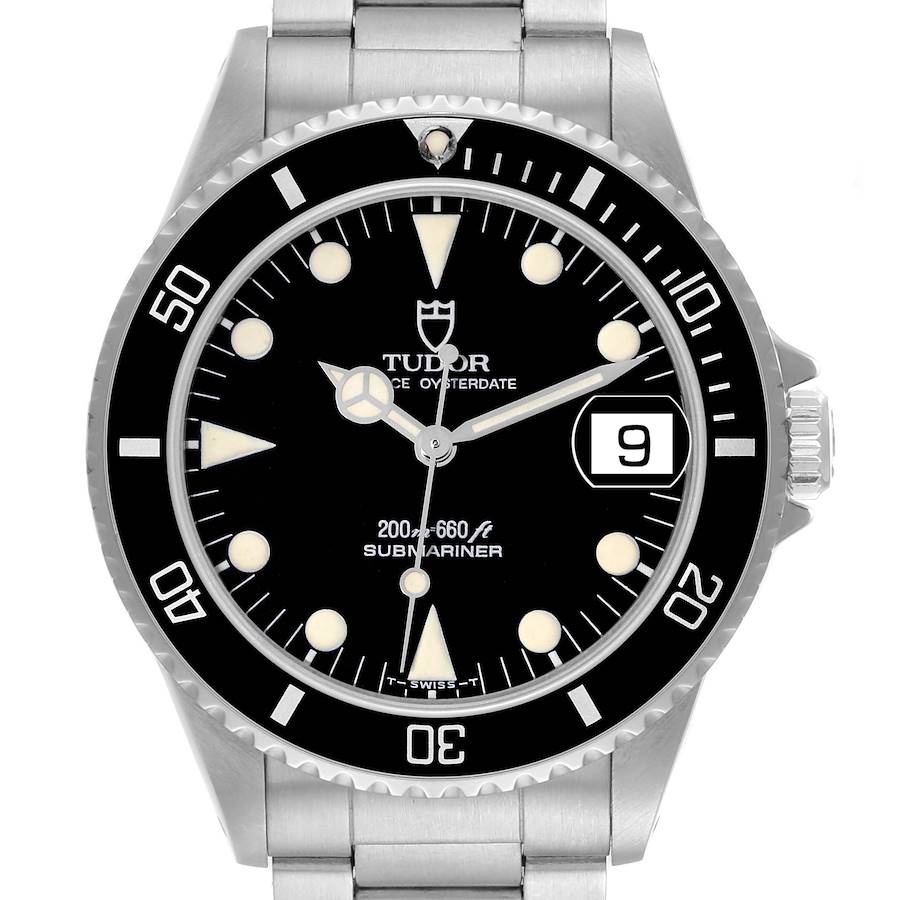 Tudor Submariner Prince Date Black Dial Steel Mens Watch 75090 SwissWatchExpo