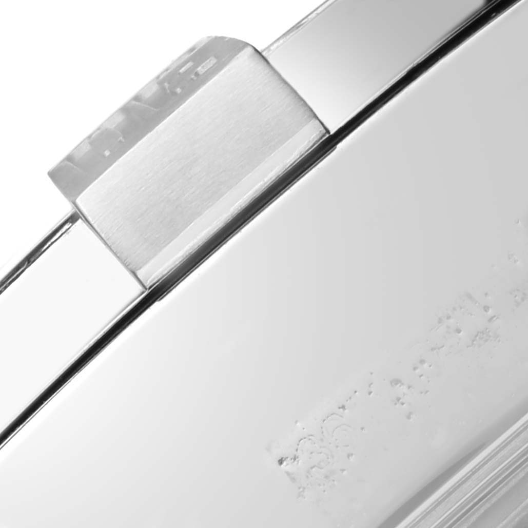 This close-up image shows the clasp mechanism of a Breitling Avenger A13371 Men's Stainless Steel Black Dial A13371 Men's Stainless Steel Black Dial watch.