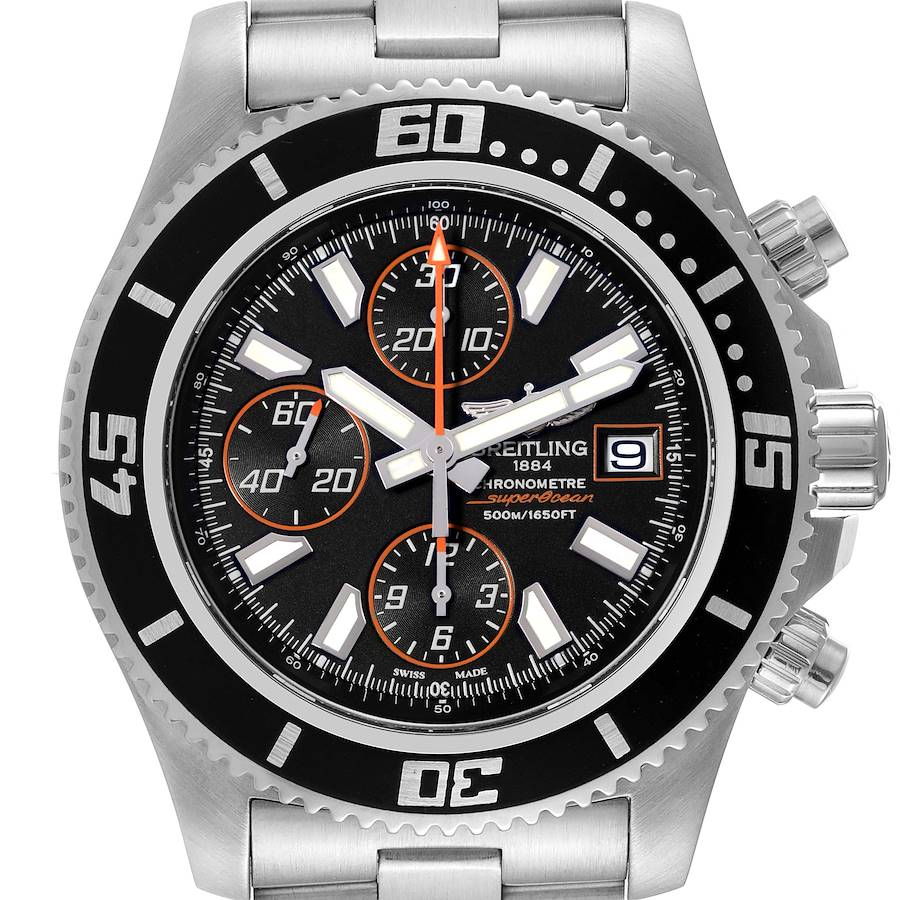 Breitling SuperOcean Chronograph II Orange Abyss Dial Watch A13341 Box Card SwissWatchExpo