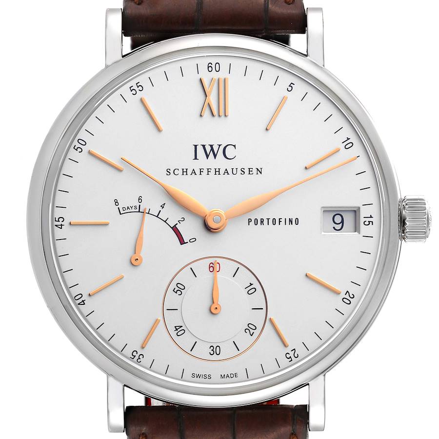 IWC Portofino 8 Days Power Reserve 45mm Silver Dial Mens Watch IW510103 Box Card SwissWatchExpo