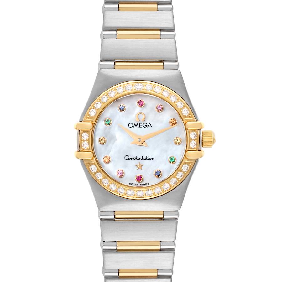 Omega Constellation Steel Yellow Gold Diamond Mother of Pearl Iris Ladies Watch 1367.79.00 SwissWatchExpo