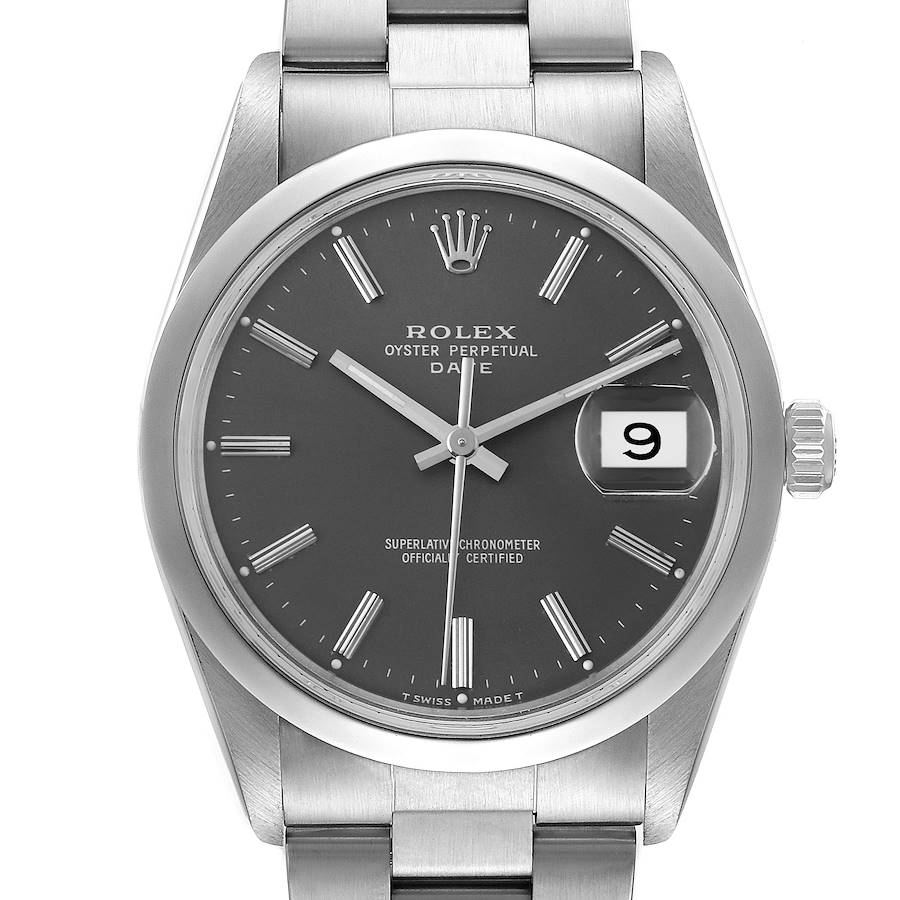 Rolex Date Grey Dial Oyster Bracelet Automatic Mens Watch 15200 SwissWatchExpo