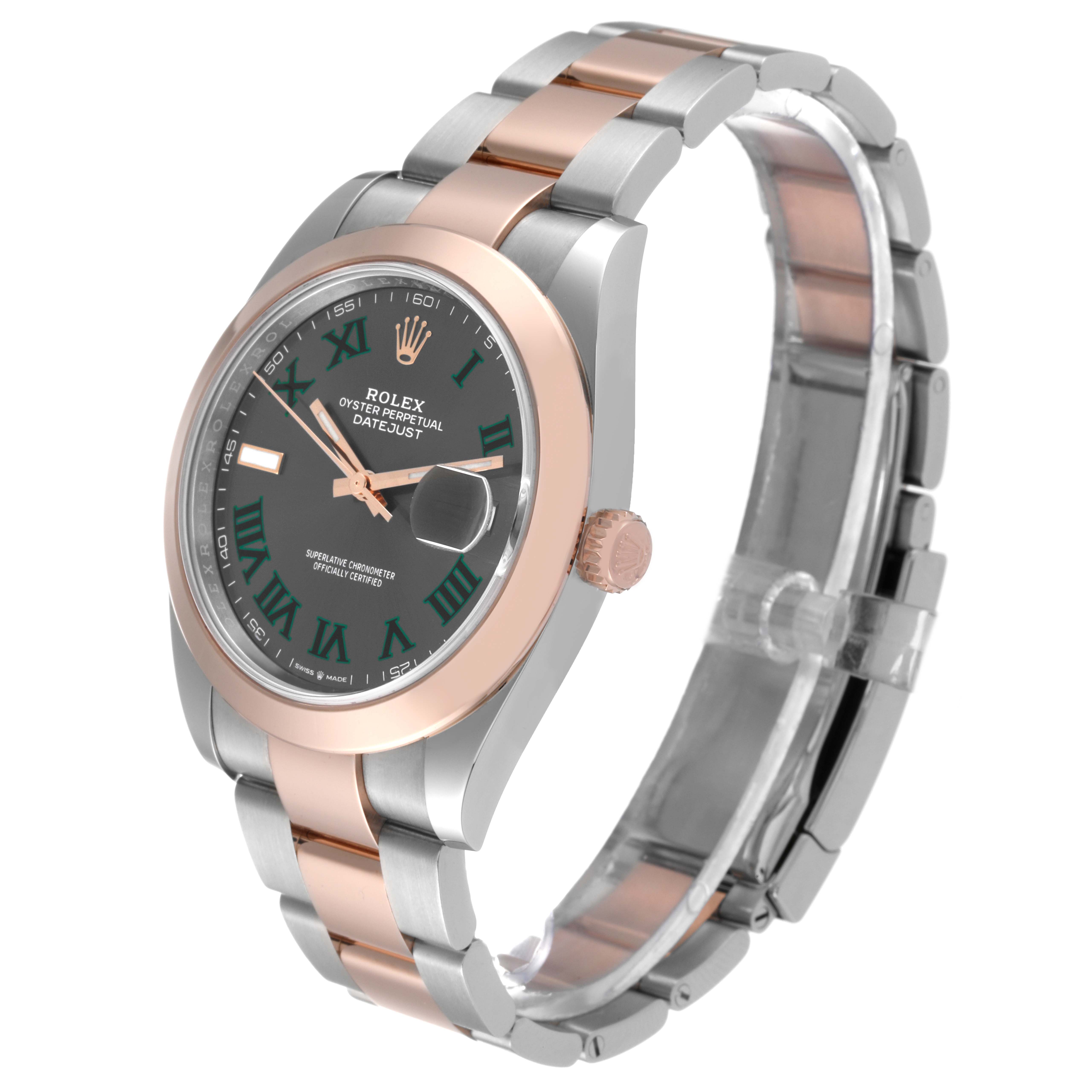 The Rolex Datejust 41 126301 Men's Steel and Gold (two tone) Grey Dial 126301 Men's Steel and Gold (two tone) Grey Dial watch is shown from a front-left angle, highlighting the dial, bezel, crown, and bracelet.