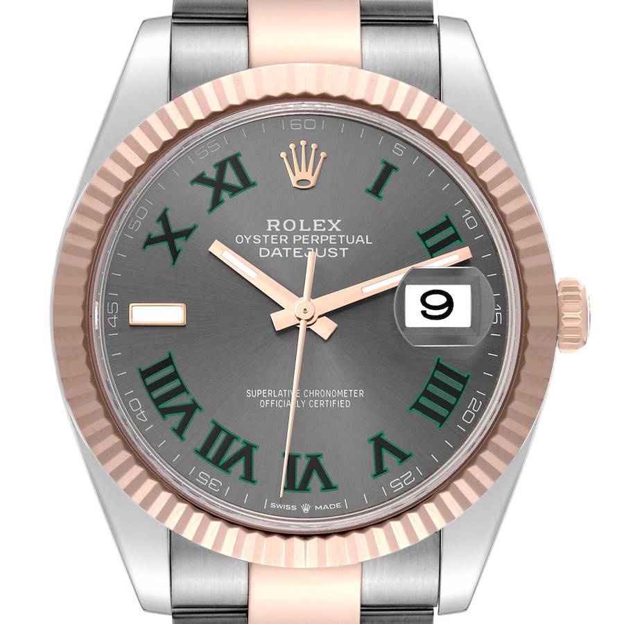 Rolex Datejust 41 Steel Rose Gold Wimbledon Dial Mens Watch 126331 SwissWatchExpo