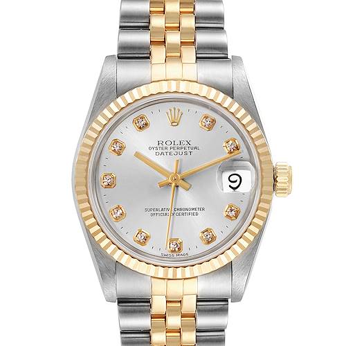 Photo of Rolex Datejust Midsize Diamond Dial Steel Yellow Gold Watch 68273 Box Papers