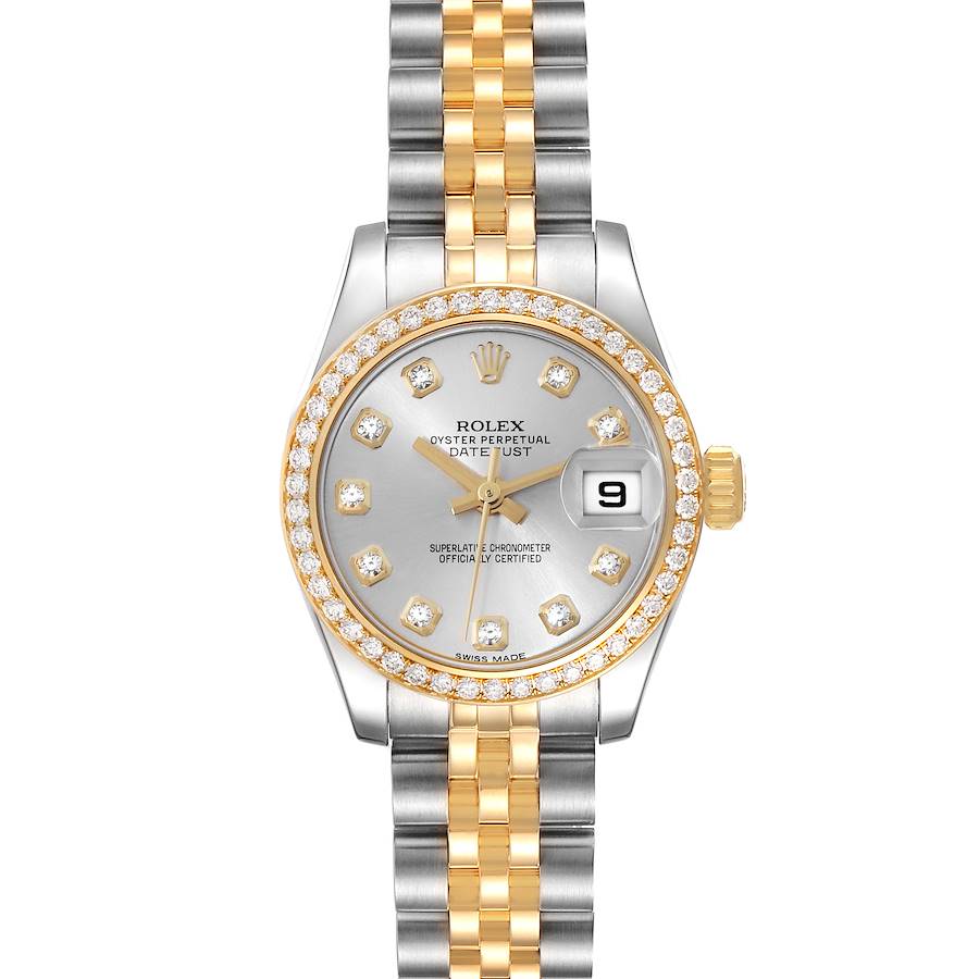 Rolex Datejust Steel 18k Yellow Gold Diamond Ladies Watch 179383 Box Card SwissWatchExpo