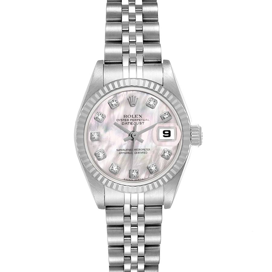 Rolex Datejust Steel White Gold Mother of Pearl Diamond Ladies Watch 79174 SwissWatchExpo