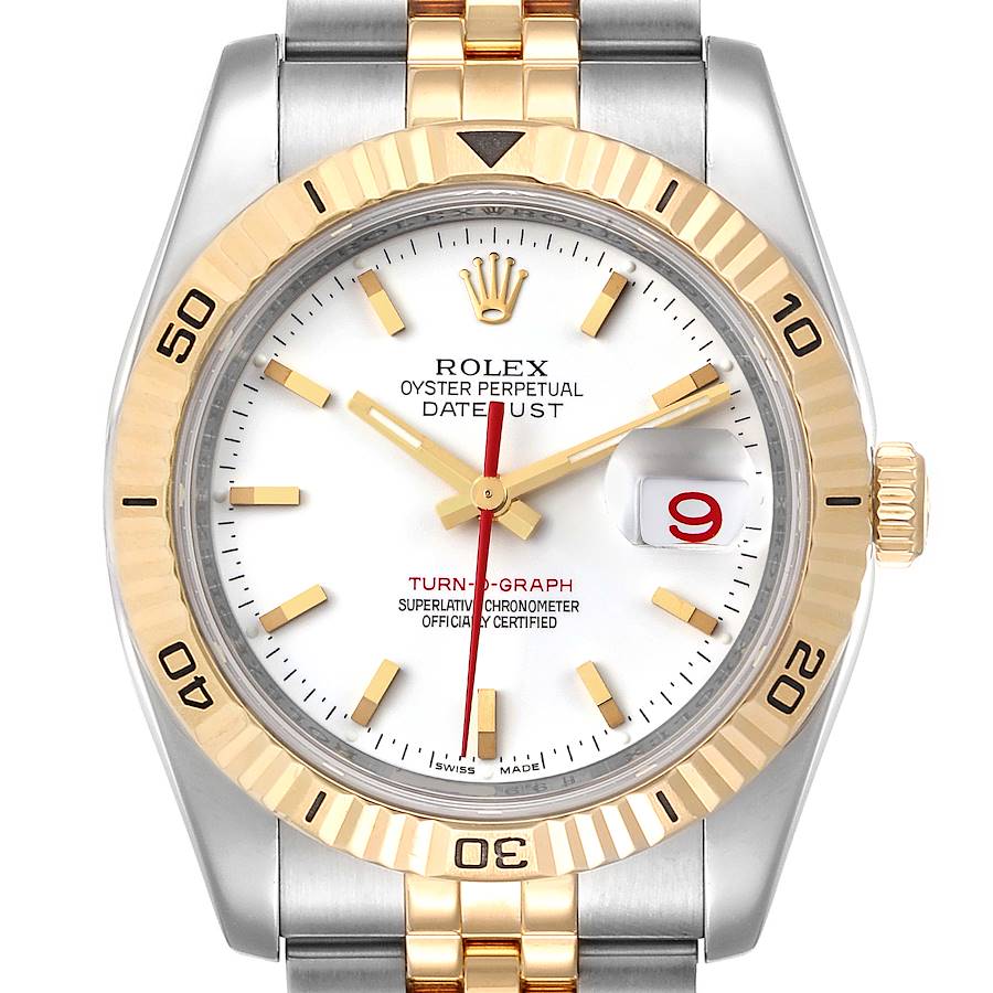 Rolex Datejust Turnograph 36mm Steel Yellow Gold Mens Watch 116263 SwissWatchExpo
