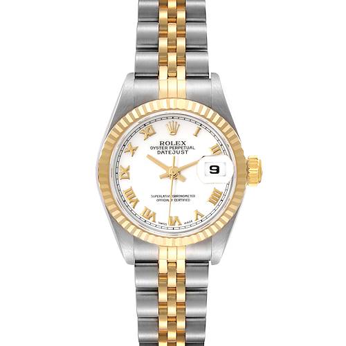 Photo of Rolex Datejust White Roman Dial Steel Yellow Gold Ladies Watch 69173