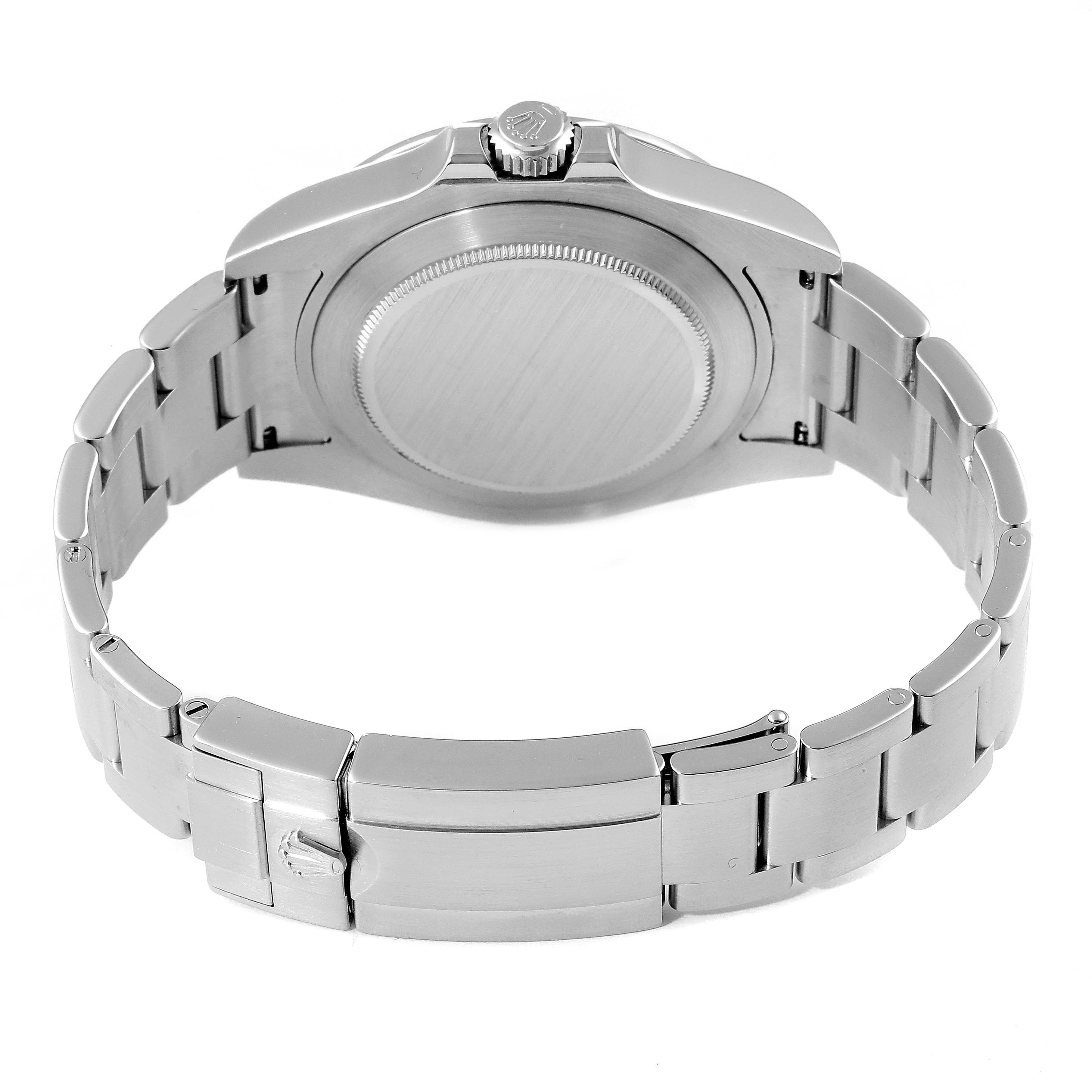 The image shows the back case and bracelet of a Rolex Explorer 216570 Men's Stainless Steel Black Dial 216570 Men's Stainless Steel Black Dial watch.