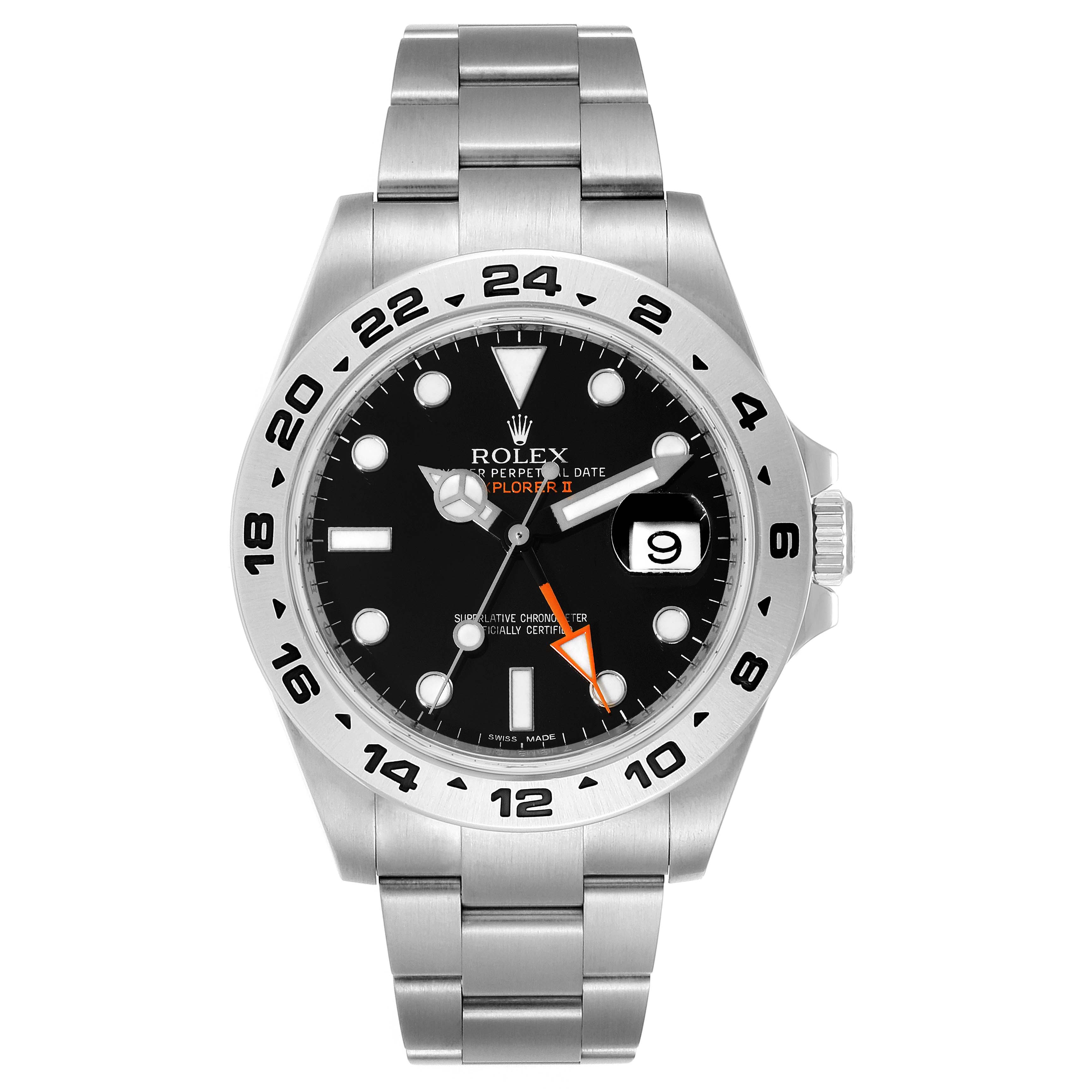 The image shows a front view of a Rolex Explorer 216570 Men's Stainless Steel Black Dial 216570 Men's Stainless Steel Black Dial watch, displaying the dial, bezel, and metal bracelet.