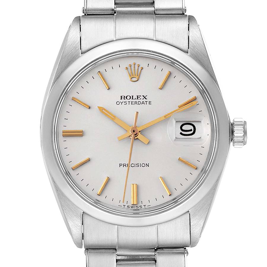 fejre kaste Omhyggelig læsning Rolex OysterDate Precision Silver Dial Steel Vintage Mens Watch 6694 |  SwissWatchExpo